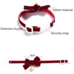 5 uds. Collar ajustable con lazo de terciopelo para mascotas, accesorios para pajarita para gato, perro y conejo, S 17-30cm Bowknot With Bell - Imagen 5