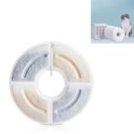 Dispensador de agua automático redondo para mascotas, núcleo de filtro de alto valor de yodo, filtro de carbón activado de cáscara de coco, algodón, 6 PCS/Box