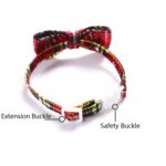 5 uds copo de nieve Navidad rojo cuadros ajustable mascota pajarita Collar lazo nudo gato perro Collar, S 17-30cm Small Bowknot With Bell - Imagen 3