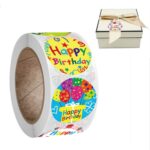 A-148 10 PCS etiqueta redonda Feliz cumpleaños Etiqueta de fiesta Etiqueta de sellado de regalo, Tamaño: 2,5 cm / 1 pulgada