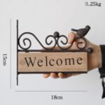 Accesorios de fotografía de decoración de pared de placa de puerta de bienvenida de pájaros de hierro Pastoral de campo, A20-AL1899 - Imagen 4