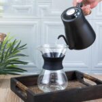 Cafetera de acero inoxidable 304, cafetera con mango de madera, tetera delgada de boca larga de teflón, Without Thermometer - Imagen 2