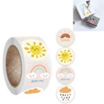 10 PCS Etiqueta redonda floral hecha a mano para vacaciones, A-168 Sticker
