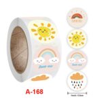 10 PCS Etiqueta redonda floral hecha a mano para vacaciones, A-168 Sticker - Imagen 2