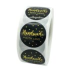 5 uds pegatinas redondas hechas a mano pegatinas para hornear etiqueta dorada caliente, C-1 Sticker - Imagen 3