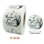 3 pegatinas de flores para sellar sobres, etiqueta de agradecimiento, K-16-38 Sticker - Imagen 2