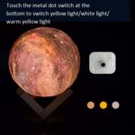 Lámpara de luna 3D Lámpara de mesa de regalo para niños Luz de noche LED de cielo estrellado pintado, 20cm Touch Control 7-colors 1W - Imagen 3