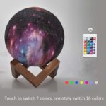 Lámpara de luna 3D Lámpara de mesa de regalo para niños Luz de noche LED de cielo estrellado pintado, 8cm Touch Control 7-colors 1W - Imagen 4