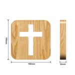 Lámpara de mesa Cross Pine Craft Luz de noche LED de madera, Cross - Imagen 3