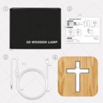 Lámpara de mesa Cross Pine Craft Luz de noche LED de madera, Cross - Imagen 4