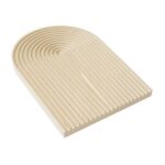 Tabla de cortar con ondas de agua, plato para aperitivos y té de la tarde, accesorios para fotos, Large  (Beige)