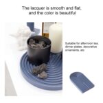 Tabla de cortar con ondas de agua, plato para aperitivos y té de la tarde, accesorios para fotos, Small (Warm Brown) - Imagen 4