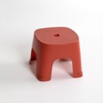 2 uds. Taburetes de baño para el hogar, taburetes de plástico, taburetes bajos gruesos, taburetes cuadrados, bancos pequeños, Retro Red Children