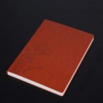 Cuaderno de 3 uds., Bloc de notas para estudiantes, libro diario, libro de registro de negocios, cuaderno de PU, A5 Embossed Charred Tea Brown