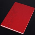 Cuaderno de 3 uds., Bloc de notas para estudiantes, libro diario, libro de registro de negocios, cuaderno de PU, B5 Embossed Cockscomb Red