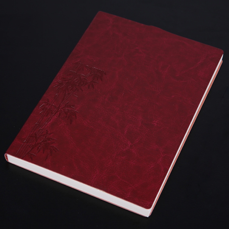 TBD0546274529.jpg Cuaderno de 3 uds., Bloc de notas para estudiantes, libro diario, libro de registro de negocios, cuaderno de PU, B5 Embossed Bitter Tea Red - Imagen 1