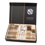 Juego de regalo de cubiertos de carne occidental de vajilla de acero inoxidable 24 en 1, Silver