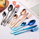Juego de regalo de cubiertos de carne occidental de vajilla de acero inoxidable 24 en 1, Rose Gold - Imagen 2