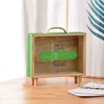 Hucha de madera de gran capacidad, caja de ahorros para niños, accesorios de escritorio creativos