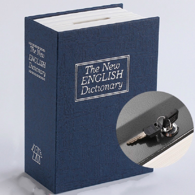 TBD054737602.jpg Simulación Diccionario Inglés Libro Segura Alcancía Decoración Creativa Estantería, Versión Llave Trompeta, Blue - Imagen 1