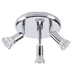 Foco frontal de espejo ajustable, luz de techo LED GU10 de tres cabezales redondos de 9W, Warm Light - Imagen 2