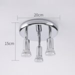 Foco frontal de espejo ajustable, luz de techo LED GU10 de tres cabezales redondos de 9W, Warm Light - Imagen 5