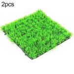 2 piezas de simulación de césped, centro comercial, pecera para interiores y exteriores, tanque de tortugas, decoración de plantas verdes, tamaño: 25x25x3,5 cm, 81 Mesh Pine