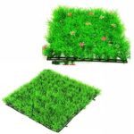 2 piezas de simulación de césped, centro comercial, pecera para interiores y exteriores, tanque de tortugas, decoración de plantas verdes, tamaño: 25x25x3,5 cm, 81 Mesh Pine - Imagen 5