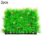 2 piezas de simulación de césped, centro comercial, pecera para interiores y exteriores, tanque de tortugas, decoración de plantas verdes, tamaño: 25x25x3,5 cm, Snapdragon Lawn
