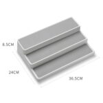 Estante de almacenamiento de condimento escalonado de tres capas de 2 piezas Estante de almacenamiento de cocina para el hogar - Imagen 3
