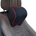 Almohada para reposacabezas de coche, almohada para el cuello, almohada Cervical de espuma viscoelástica para coche, suministros interiores, Memory Foam Pillow(Black Red Edge)