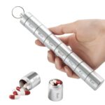 Pastillero de metal de aleación de aluminio dividido impermeable sellado de 7 días