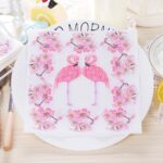 Pañuelo facial de servilleta con decoración de fiesta de flamenco con estampado colorido