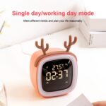 Despertador LED multifuncional recargable por USB para niños con forma de ciervo de dibujos animados - Imagen 5