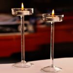 Candelabro de cristal, candelabro alto de lujo, decoración romántica para cena, 18.5cm
