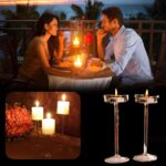 Candelabro de cristal, candelabro alto de lujo, decoración romántica para cena, 18.5cm - Imagen 3