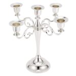 Candelabro Retro para decoración del hogar, sala de estar, cafetería, restaurante temático, joyería, accesorios para cena a la luz de las velas, regalos, Silver-5 Arms