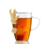 Soporte de cucharadita de héroes de té con forma de dedo meñique de 2 piezas, entrega de color aleatorio