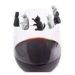 2 juegos de bebidas para gatos, marcador de copa de vino, reconocimiento de bolsa de té, colgante