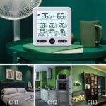 Termómetro e higrómetro inalámbricos multifunción de tres arrastres Termómetro de alta precisión para interiores y exteriores con alarma de color, Wireless Thermometer - Imagen 3