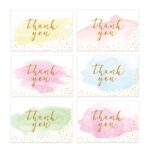 Tarjeta de felicitación de 4 piezas Juego de tarjetas de agradecimiento Regalo navideño de Acción de Gracias Tarjeta de acuarela, Watercolor Card