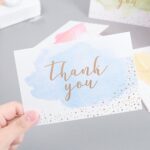 Tarjeta de felicitación de 4 piezas Juego de tarjetas de agradecimiento Regalo navideño de Acción de Gracias Tarjeta de acuarela, Watercolor Card - Imagen 3