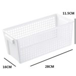 Cesta de almacenamiento de plástico rectangular para aperitivos y artículos diversos de escritorio, 6 uds., Large (White) - Imagen 2