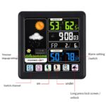 TS-3310 Reloj meteorológico inalámbrico Reloj de pantalla a color multifuncional Termómetro de pantalla táctil creativo para el hogar, Wood Grain - Imagen 5