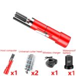 Rascador eléctrico de escamas de pescado, herramienta de raspado inalámbrica automática para el hogar, enchufe CN, Red Single Battery+Cutter Head - Imagen 2