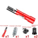 Rascador eléctrico de escamas de pescado, herramienta de raspado inalámbrica automática para el hogar, enchufe CN, Red Double Battery - Imagen 2