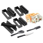 Molde de sushi 11 en 1 con cuchillo de sushi Molde de bola de arroz Juego de rollos de sushi creativo para el hogar DIY