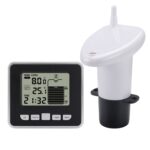 TS-FT002 Medidor de nivel de tanque de agua electrónico ultrasónico multifuncional con termómetro de temperatura interior Reloj Pantalla Medidor de nivel de agua