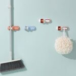 3 uds. Clip para fregona de baño, estante montado en la pared, gancho para fregona y escoba - Imagen 2