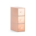 Cajón de escritorio, caja de almacenamiento, cosméticos, oficina, papelería para estudiantes, bolígrafo, dormitorio, estante de escritorio de tres rejillas, Coral Powder